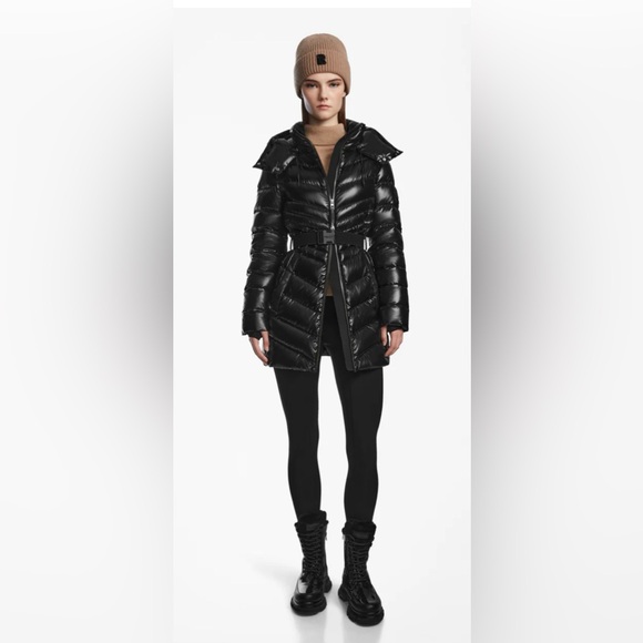 New in Box - RUDSAK Shiny Black Belted Puffer Coat - Picture 11 of 12